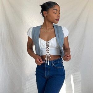 Collusion Fuzzy Baby Blue Vest/Top